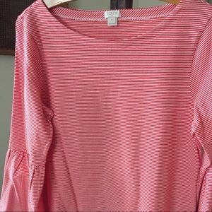 J. Crew red and white top